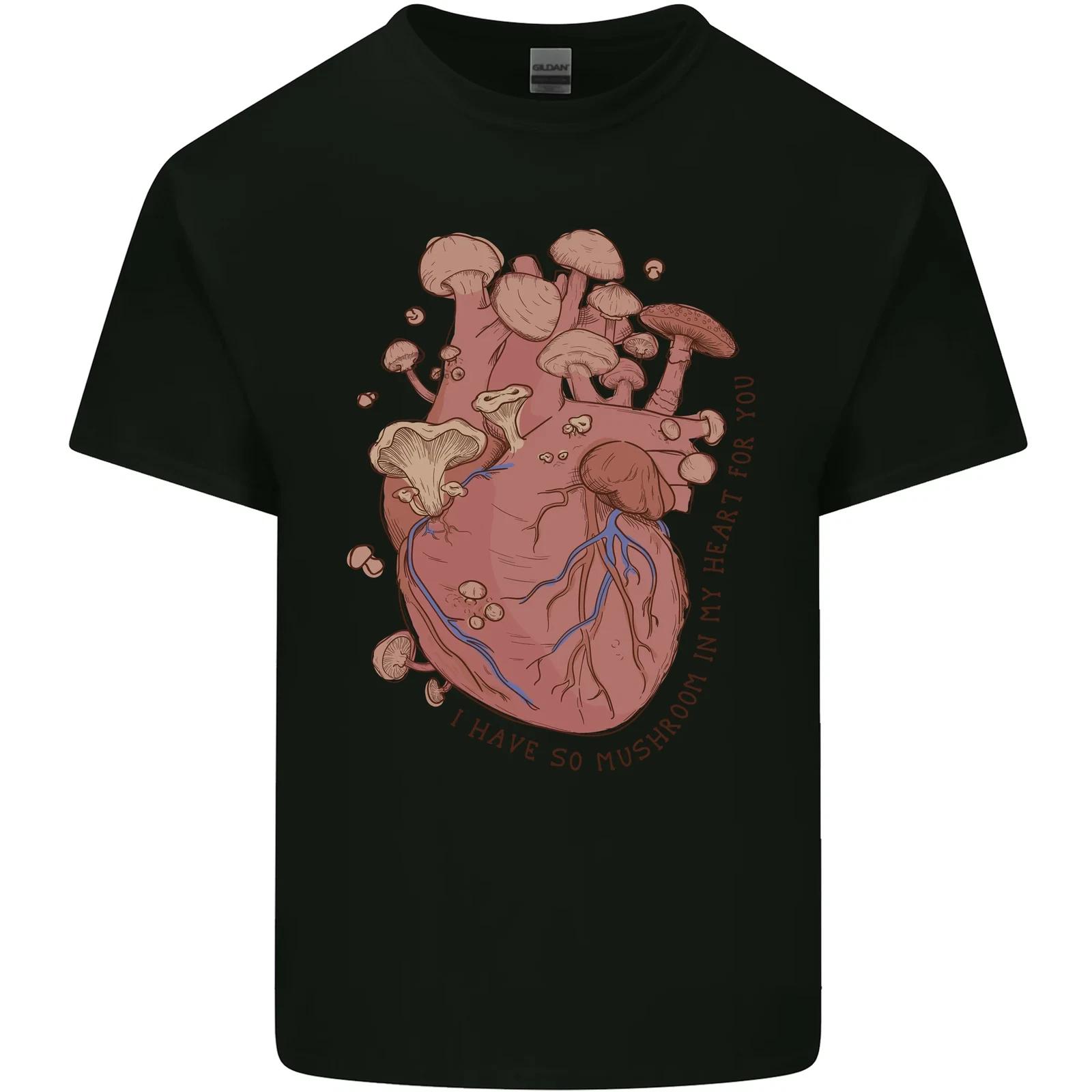 

Mushroom Heart Foraging Mycology Kids T-Shirt Childrens L