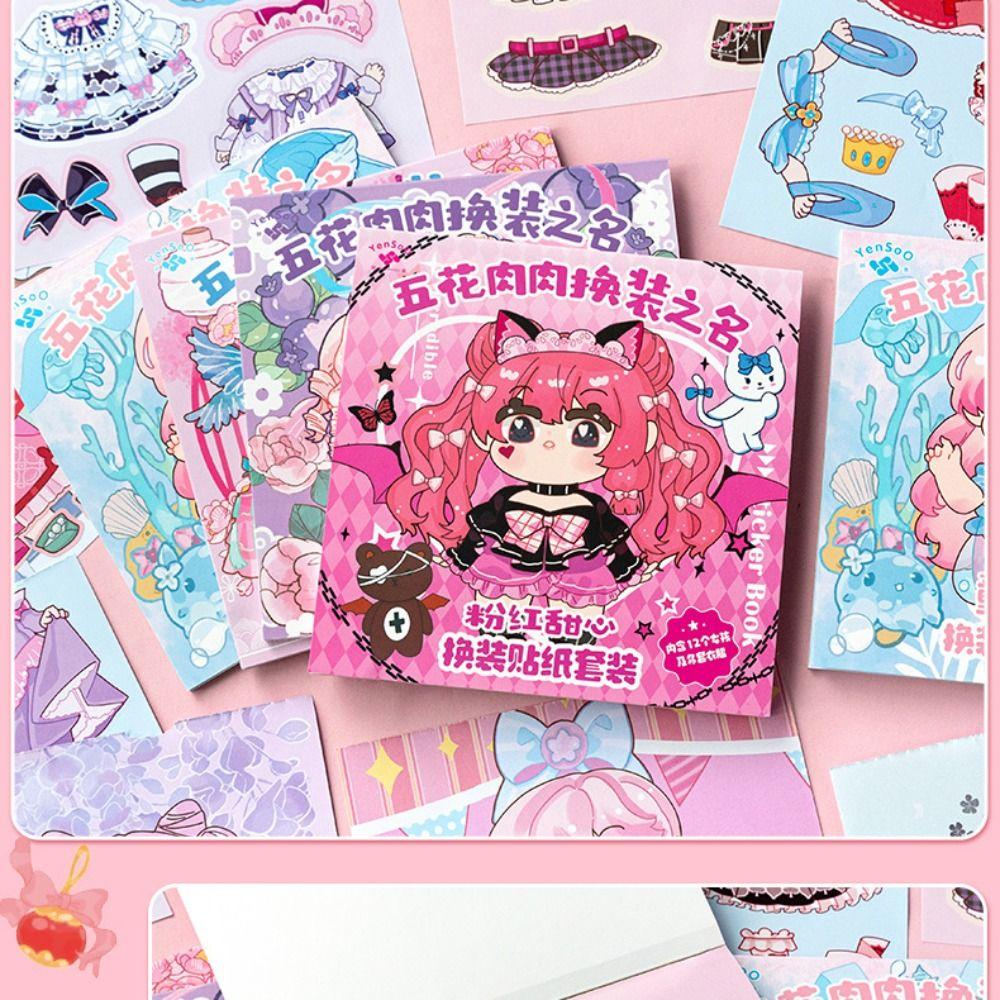 Cartoon Dress Up Sticker Paper Dress-up Outfit Stickers Painting Book Stickers Kids
