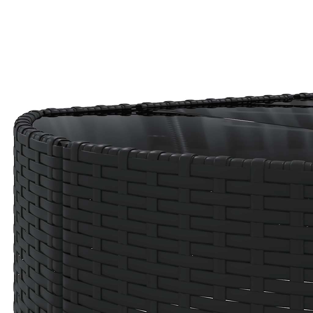vidaXL 9 piece Garden Sofa Set with Cushions Black Poly Rattan