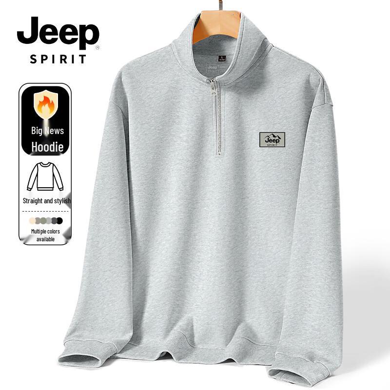 

JEEP SPIRIT Men s Half-Zip Stand-Collar Sweatshirt 2XL