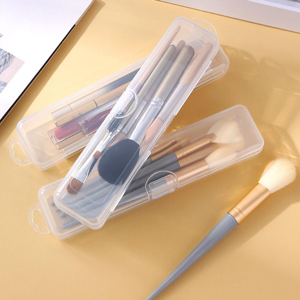 Multifunctional Travel Toothbrush Holder Clear Plastic Cosmetic Organizers Portable Storage Case for Bathroom Use