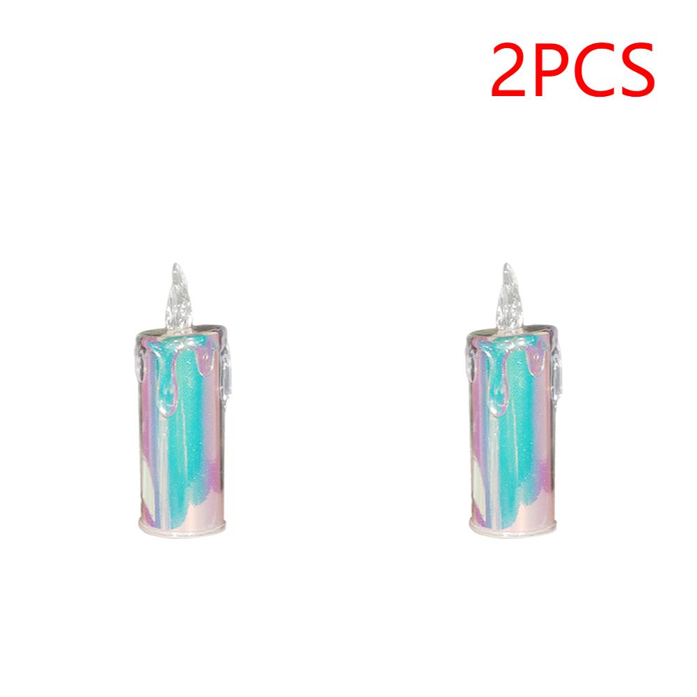 LED Flameless Candles Light Clear Crystal Candlestick Realistic Battery Operated Candle Lamp for Wedding Christmas Decoration