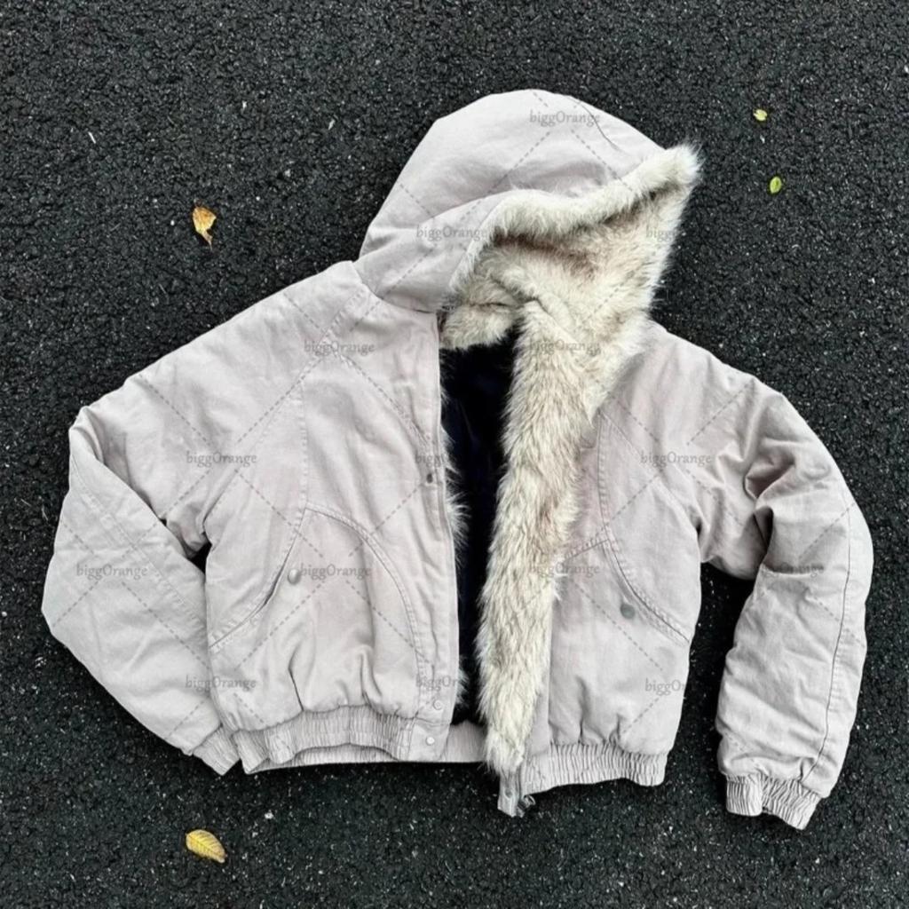 VAYLA Y2K Amerikanische Schwarze Retro Wollkragen Verdickte Baumwolljacke Herren und Damen Mode Punk Vintage Streetwear Lockere Freizeitjacken