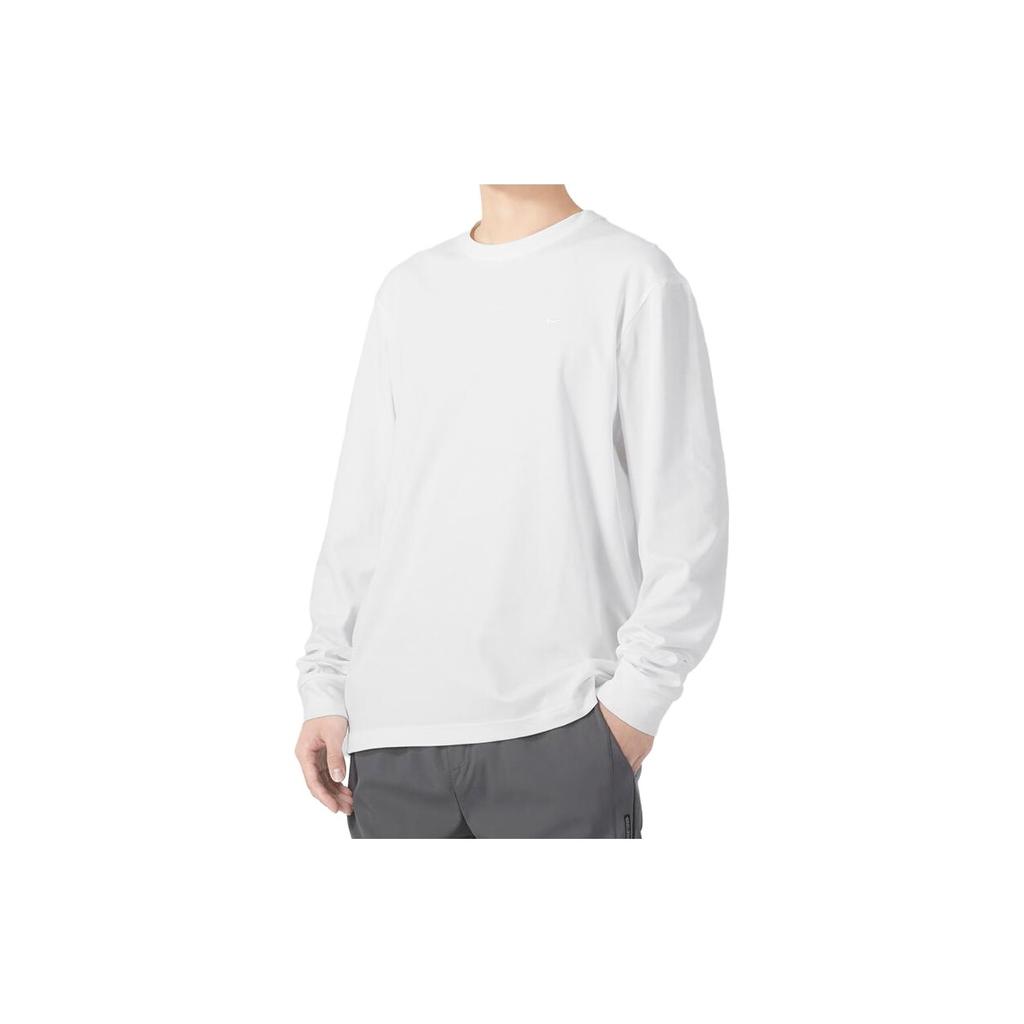 Nike Tricou Casual Sport Culoare Solidă Larg Decolteu Rotund Mânecă Lungă Umeri Căzuți Topuri Bărbați Alb FB8586-100