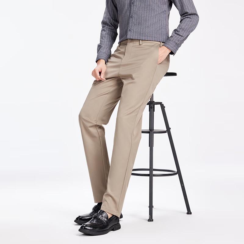 Firstview Men's Lightweight Business Casual Straight-Leg Trousers