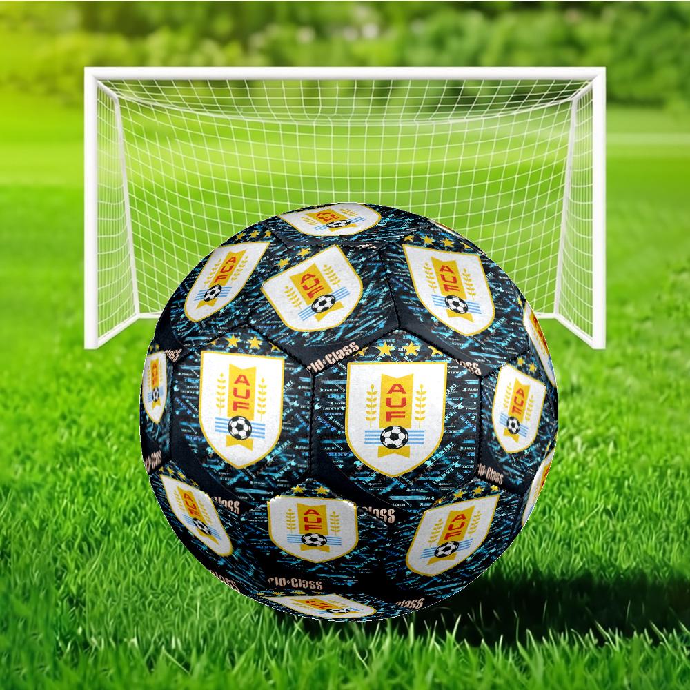 national Football Crest Printed Size 5 Soccer Ball - Durable, Machine-stitched, Soft and Comfortable, Suitable for Training and Matches Gift