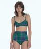 Lupeulupeu Shirred Reversible Bikini Top [Preppy Check_Green]