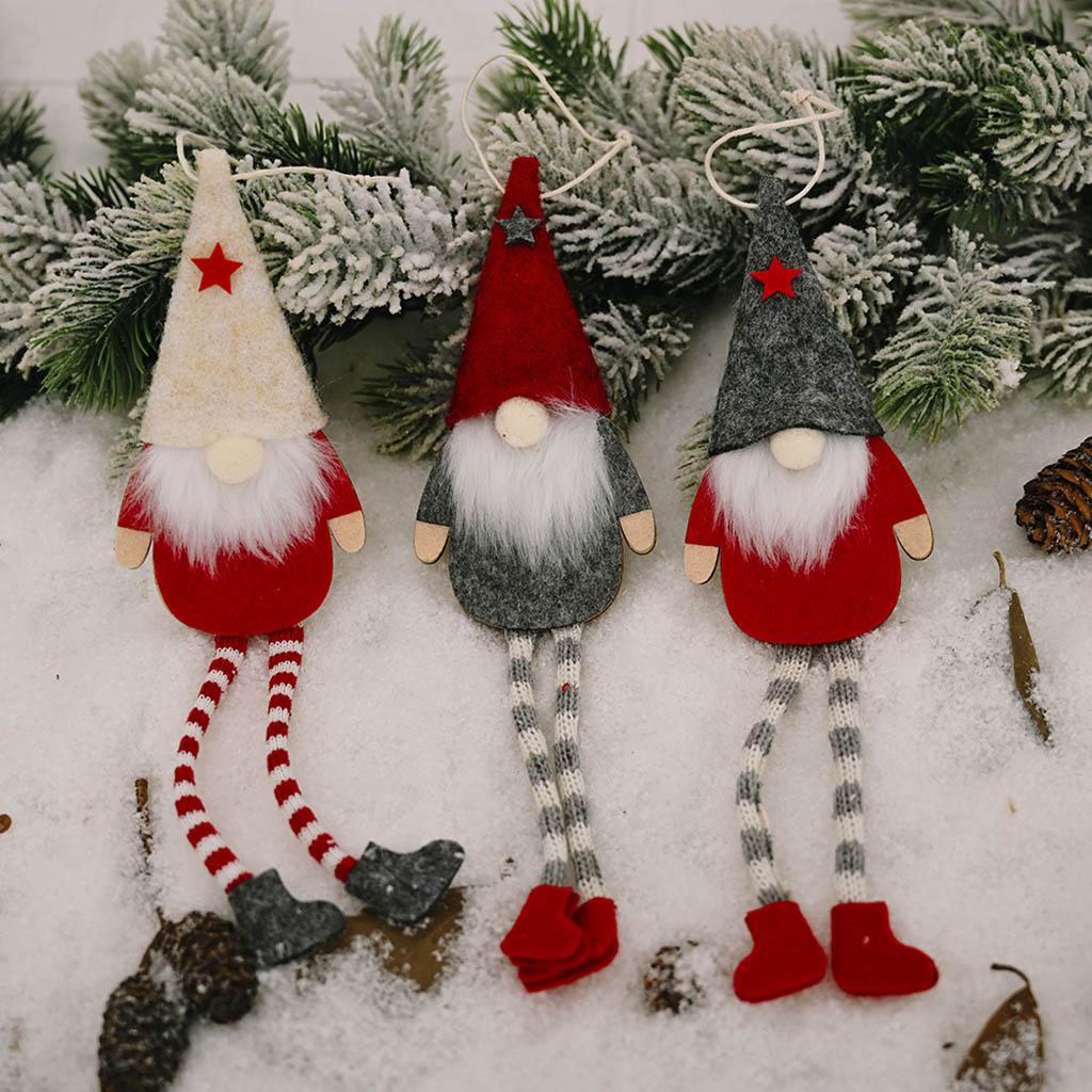 Christmas Gnome Pendant 6pcs Long Leg for Doll Xmas Festival Baby Shower Decorat