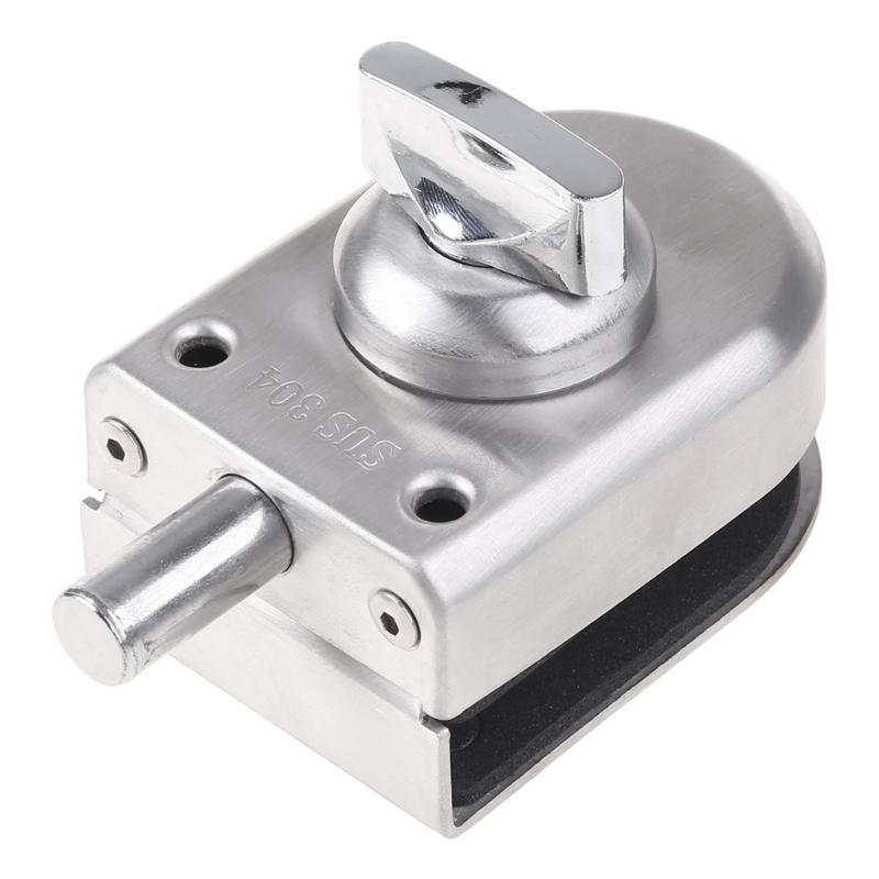 24TE Stainless Steel Glass Door Lock Knob Sliding Floor for Latch Lock Bolt Ground Lock for Bathroom Toilet Shop Glass Doors