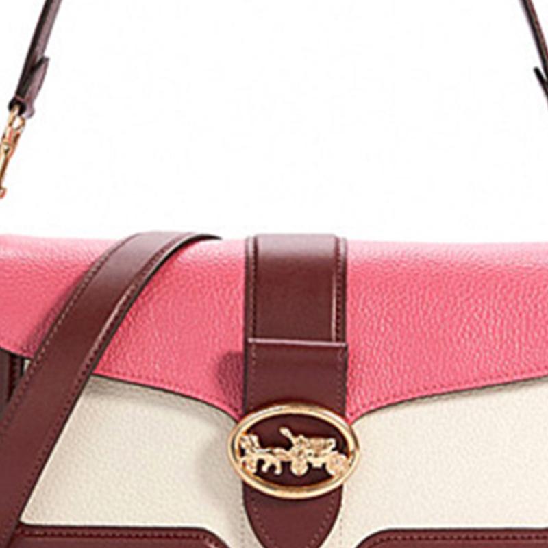 Coach Georgie 27 Classic Horse And Carriage Buckle Color Block Leather Underarm Bag Wine God Bag Shoulder Crossbody Tote Bag Medium C4065-IMSPV