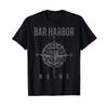 Bar Harbor Maine Nautical Anchor Compass Vintage T Shirt Vintage Fashion Versatile Stretched Homme Top For Everyday Wear