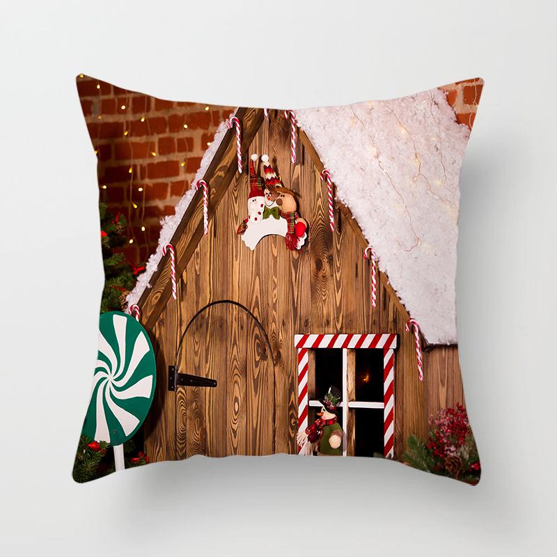 Merry Christmas Printed Red Pillowcase  Style Cushion Cover Home Sofa Decor Throw