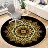 1pc Golden Mandala Chair Carpet for Office, Round Non Slip Durable Large Size Office Carpet, Suitable for Office