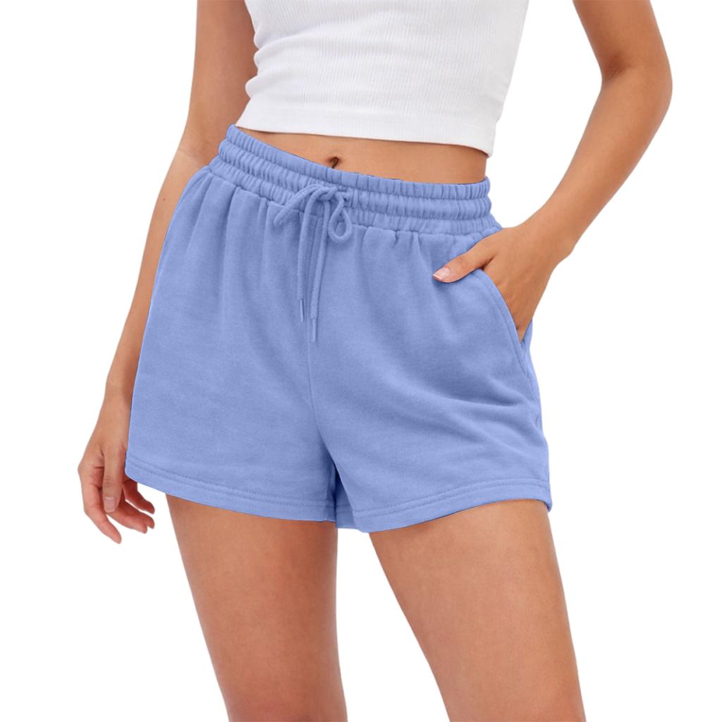 Women Drawstring Waist Casual Shorts with Elastic Soft Fabric Relaxed Lounge Bottoms for Summer Daily Wear
