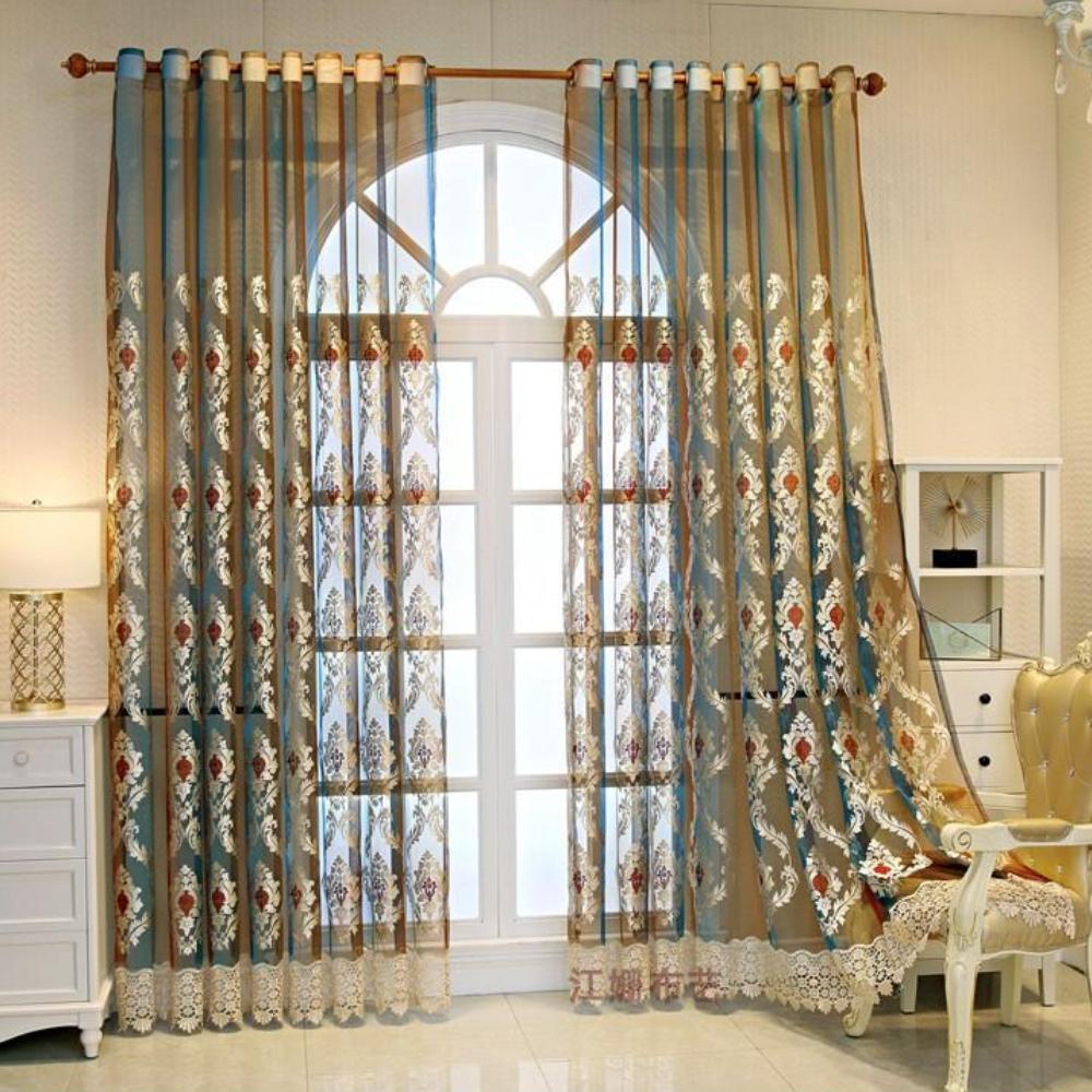 L Luksusowe tłoczone aksamitne zasłony z akcentami koralikowymi - kieszeń na drążek do łatwego wieszania, oddychające i przepuszczające światło zasłony do salonu