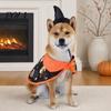 1 Set Pet Halloween Costume, Cat Wizard Hat And Cape, Cute Pumpkin Print Pet Apparel for Small Dogs Cats Festive Party Wear