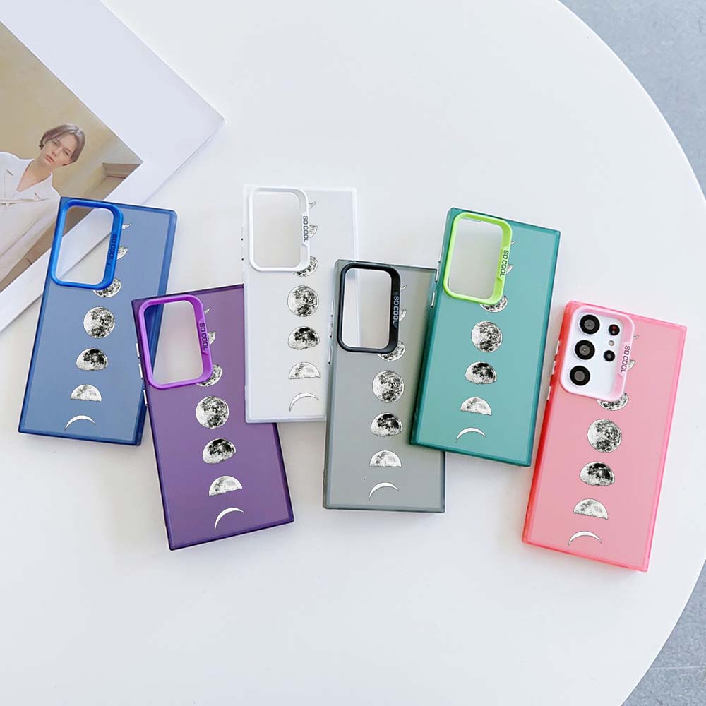 

N29 Space Moon Astronaut art Мягкий чехол для телефона с каймой для Samsung S24 S23 Ultra A54 A14 A34 A05 S20 FE Xiaomi POCO X5 Pro Redmi Note 12S Жесткая задняя крышка