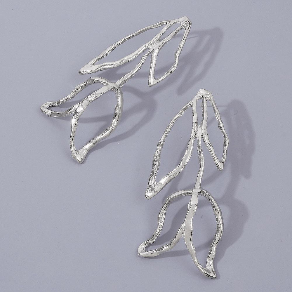 Cross Border Exaggerated 3D Geometric Earrings Heavy Metal Style Flower Design Runway Party Fashion Ear Jewelry