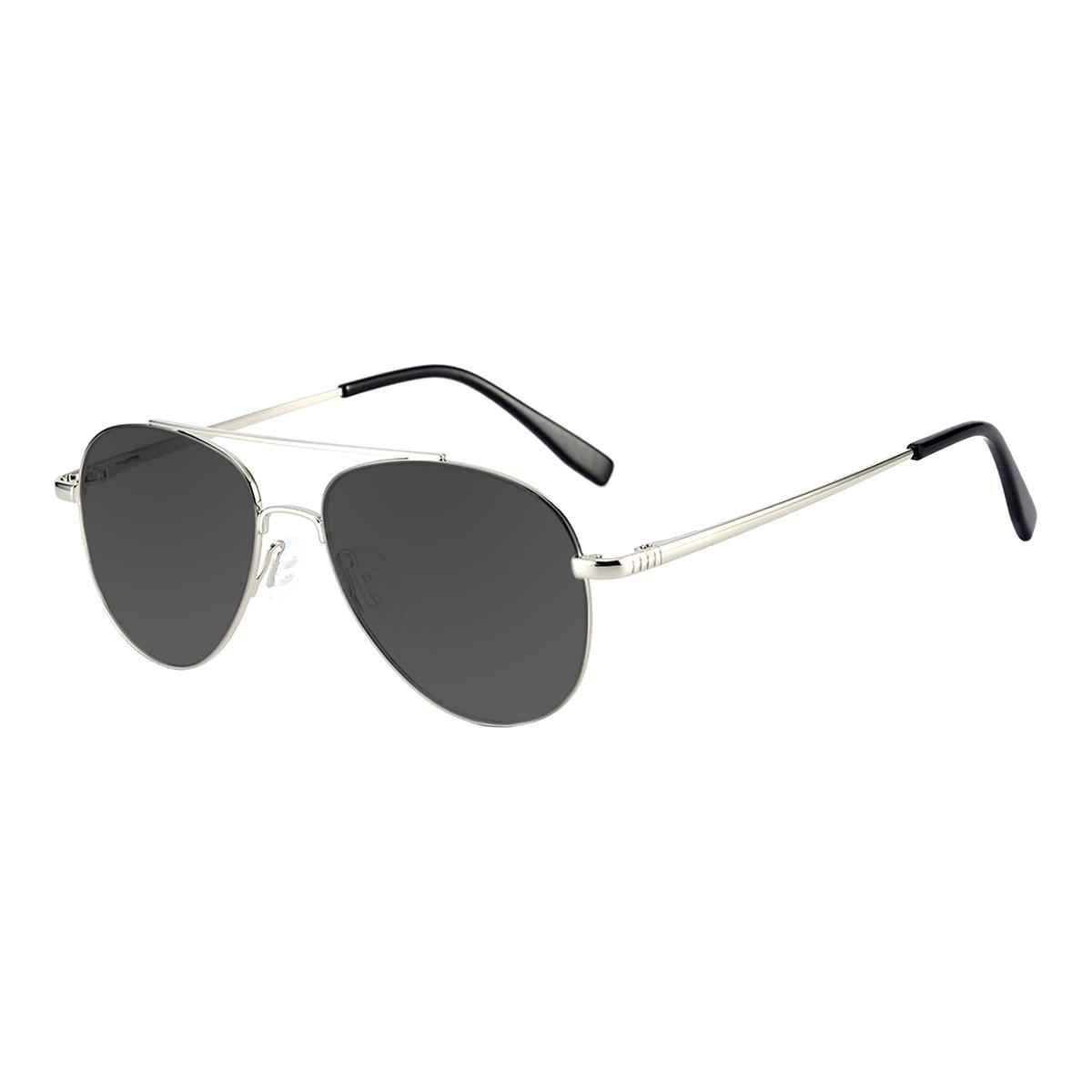

Men and Women Double Bridge Eyeglasses Frame Metal Oval Sun Shades Full Rim Spectacle Polarized Sunglasses For Optical Lenses See the picture серебряный