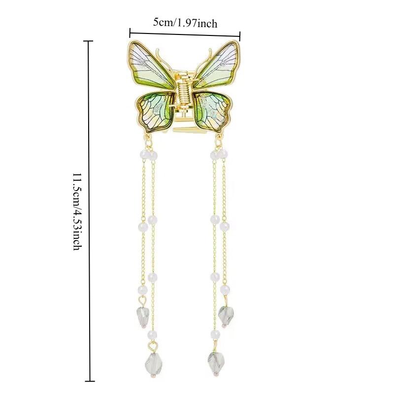 

Super Fairy Butterfly Pearl Tassel Hair Accessory зелёный