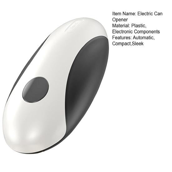 Electric Can Opener Stainless Steel Blade One-Touch Automatic Can Opener Ergonomic Handle Safety Button Hands Free Kitchen Gadget