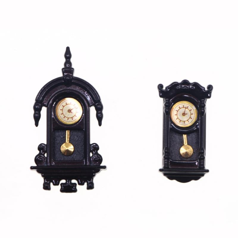1/12 Dollhouse Vintage Simulation Wall Clock Model Doll Home Clock Living Room Decor Toy Dolls House Micro Scene Accessories
