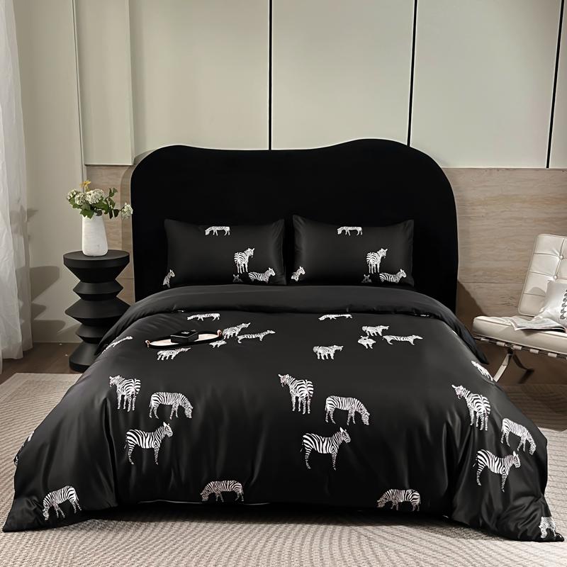 

Faux Silk 3D Butterlies Zebra Horses Duvet Cover Set without sheet King Queen Double Full Twin Single Size Bed Linen Set 150x200cm