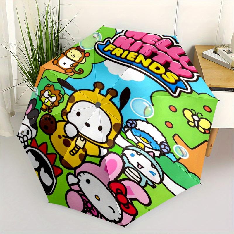 

Hello Kitty Friends Automatic Open/CloseCartoon Umbrella-CuteUmbrella with Cute Design, Portable 3-Fold Compact Umbrella for Men & Women, Valentine s