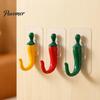 Home Organization Supplies 2PCS Chili Adhesive Hooks, Cute Decorative Punch-Free Wall Hangers, Heavy No Drilling Hangers Duty Seamless Storage