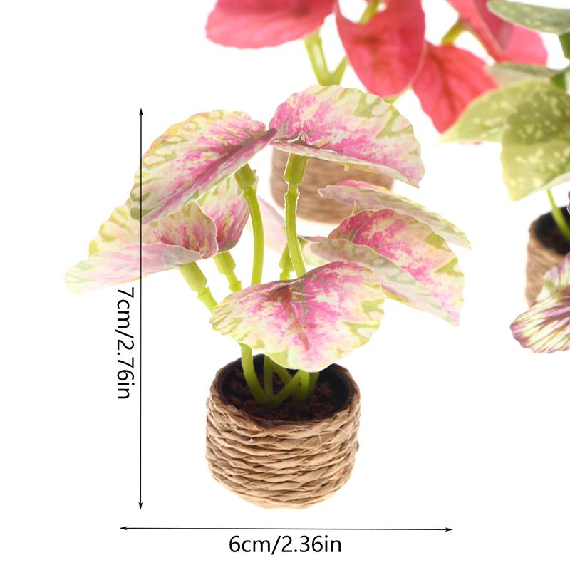 1Pcs 1/12 Miniature Plant Potted Model Garden Green Plant Ornaments Dollhouse Simulation Plant Decoration Toy
