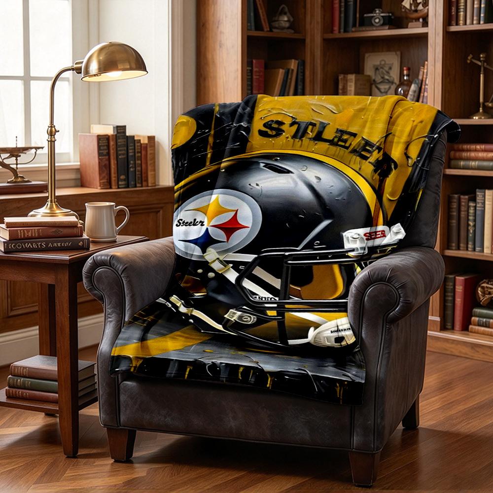 Steelers Helmet Throw Blanket Flannel Blanket Soft Warm Sofa Bed Camping home Decor Unique Christmas Gift C10246