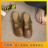 Korean Version of Gentle Fairy Soft Flat Bottom Casual One-pedal Muller Single Shoes Bag Head Half Slippers Women's Outer Wear 2025 New