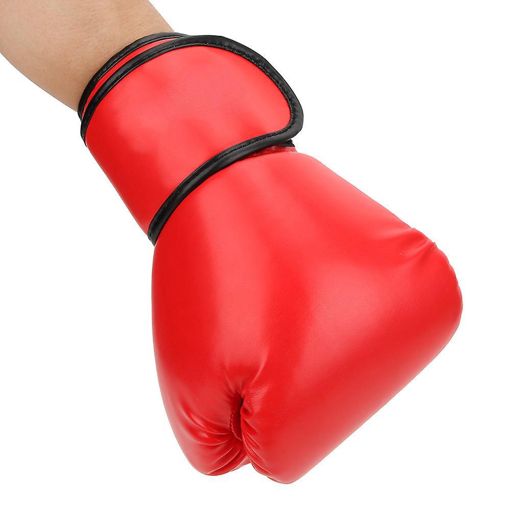 Professional PU Leather Sparring Gloves Breathable Sanda Sparring Sandbag Mitts Training EquipmentRed