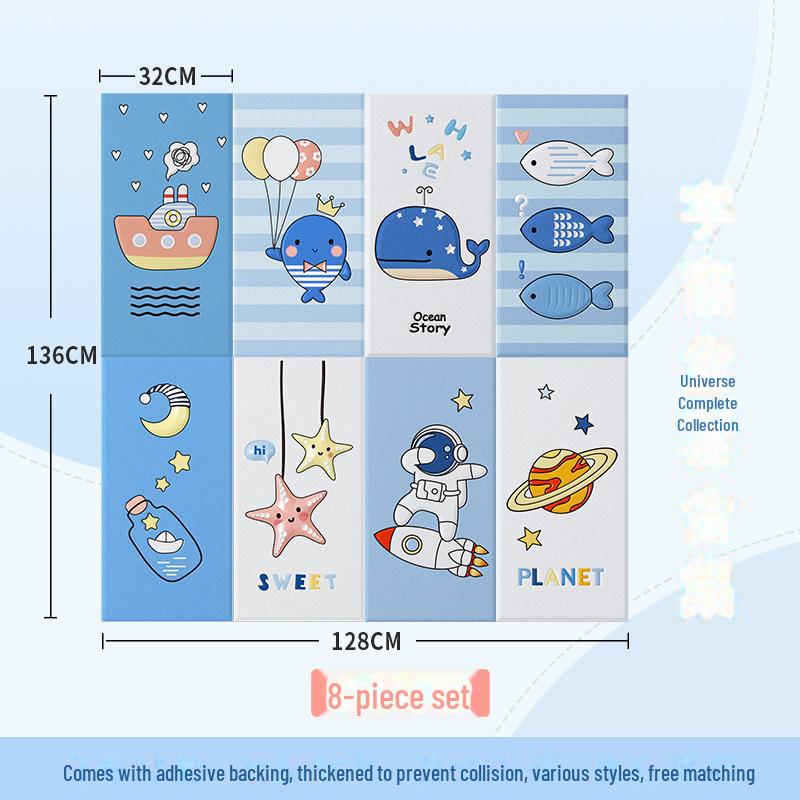 3D Soft Tatami Wall Protection Stickers - Self-Adhesive Anti-Collision for Children's Room and Bedside.