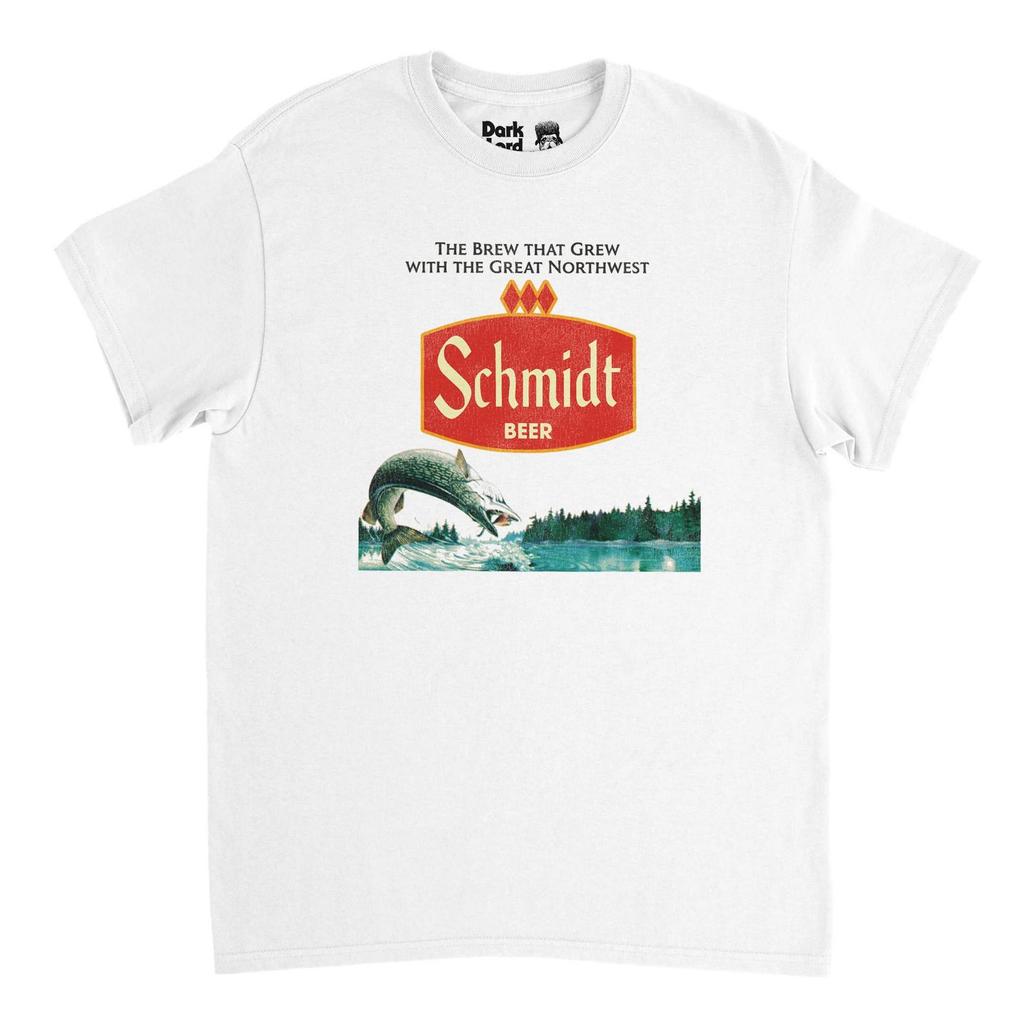 Retro Schmidt Muskie T-Shirt: Vintage Defunct Brewery Fishing Tee