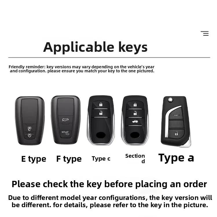 Zinc Alloy Leather Car Key Case Cover Shell for Toyota CHR Hilux Fortuner Land Cruiser 200 Camry Corolla Crown RAV4 Highland