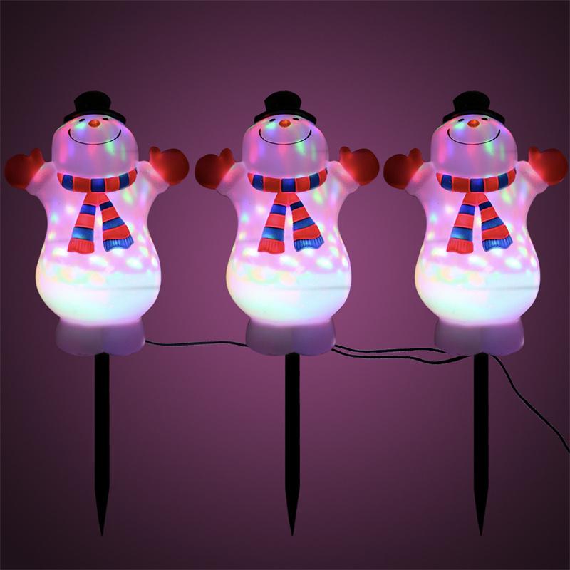 Outdoor waterproof hand doll RGB projection lamp inserted Christmas lawn lamp warm white snow lamp string garden lamp