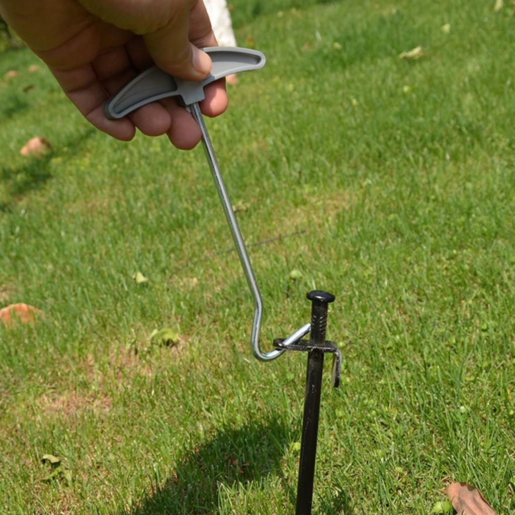 Tent Peg Puller Hook Remover Plastic Alloy Comfortable Handle Grip Effortless  Stake Extrac