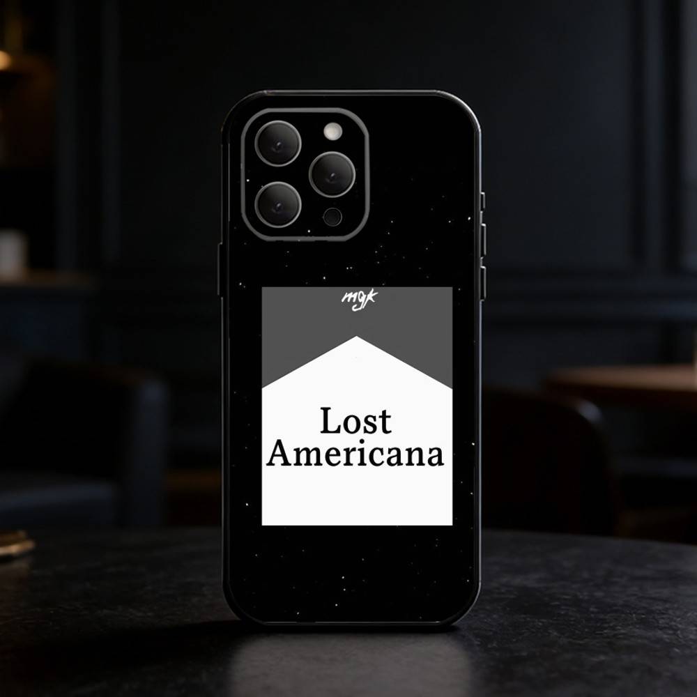 MGK LOST A-AMERICANA Phone Case For iPhone 17,16,15,14,13,12,11 Plus,Pro Max,SE4Soft Silicone Black Cover