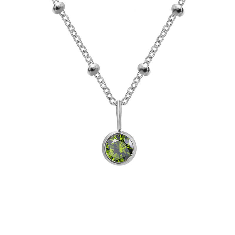 Collier eManco pour femme européen/américain pierre de naissance de décembre - Design tendance incrusté de diamants