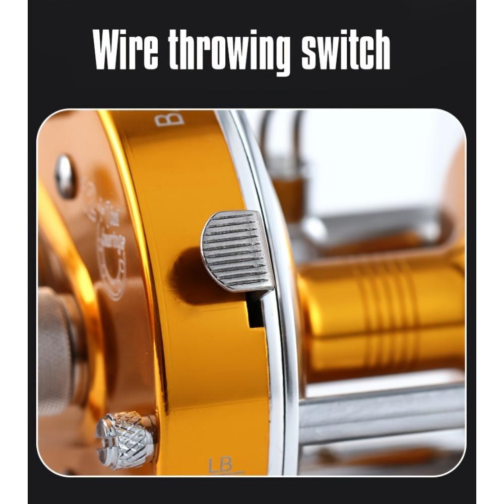 Stainless Steel Baitcasting Reel - Ambidextrous, Full Metal Construction with Centrifugal Brake System for Sea & Boat Fishing