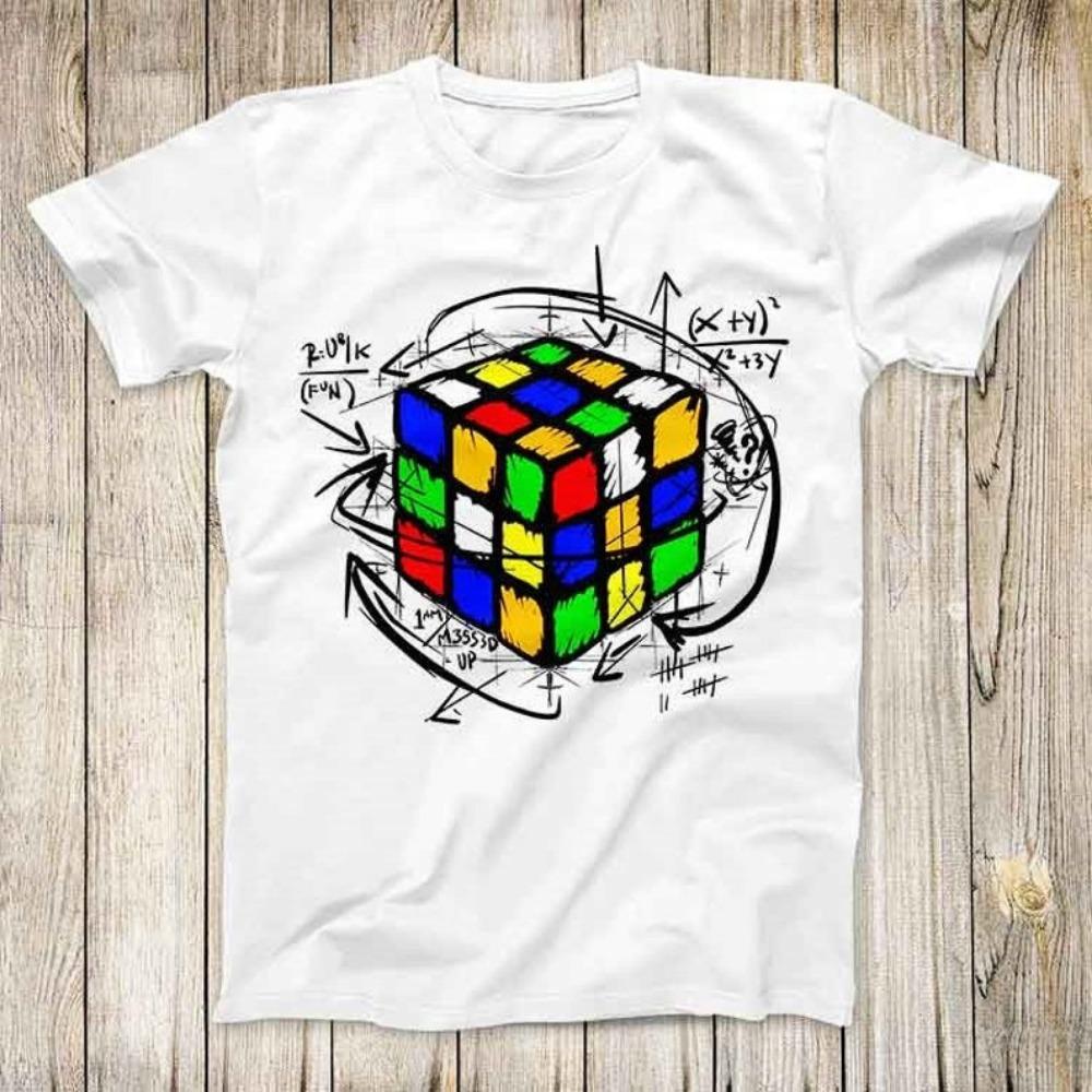 Rubiks Cube Master Gamer Puzzle Solution Technical Drawing Top Tee Best Cute Gift Mens Women Unisex T Shirt