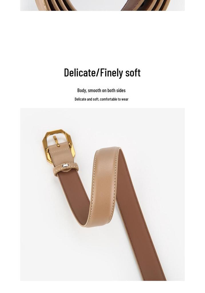 2023 Genuine Leather Retro Cowhide Belt for Jeans - Hong Kong Style