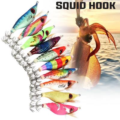 SOUGAYILANG Fishing Lures 3D Fishing Eyes Fishing Bait with Hooks Double Squid Hooks Artificial Bait