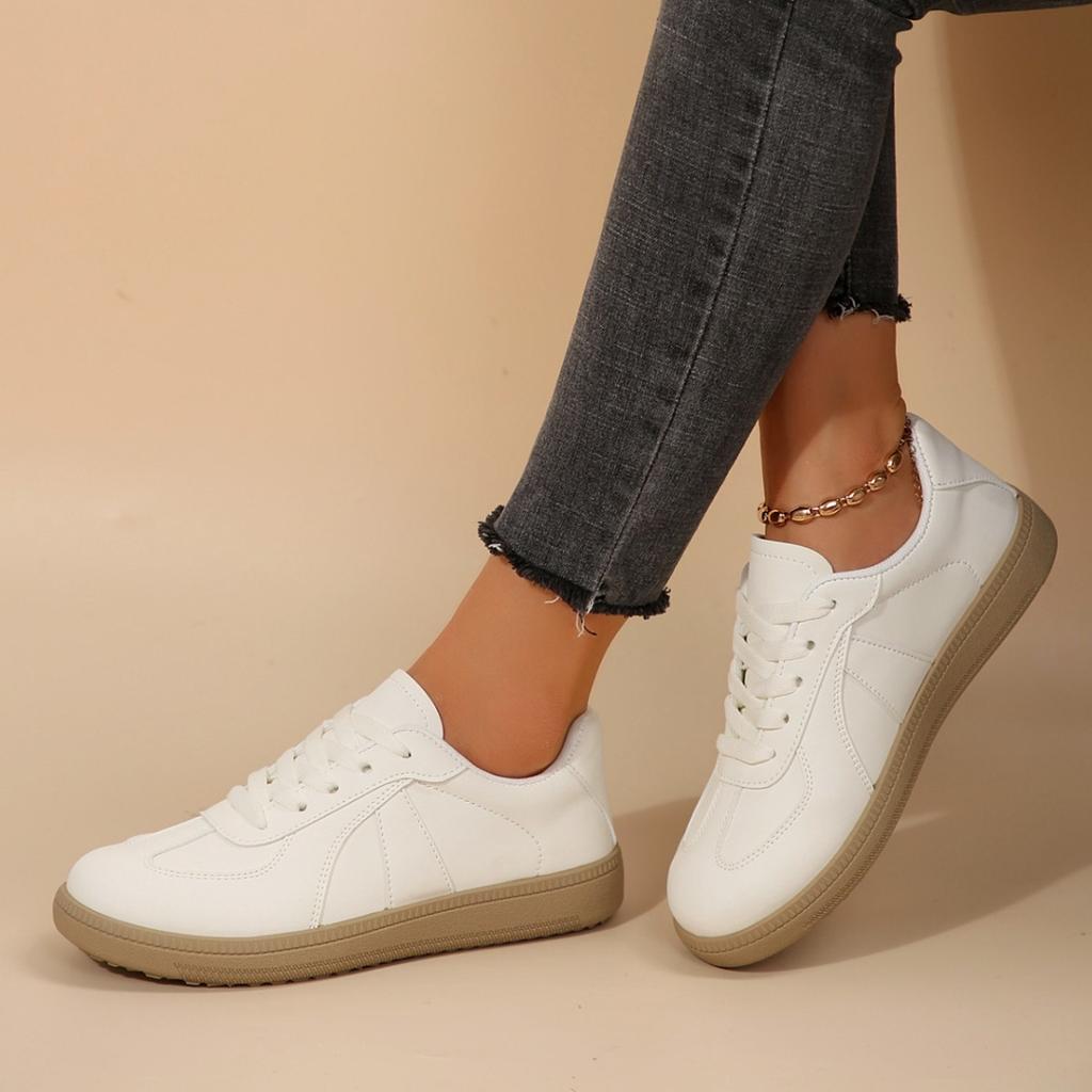 Retro Dexun Women's Shoes 2025 New Summer Flat-bottomed Wear-resistant Little White Sports and Leisure Forrest Gump Shoes Lace-up Board Shoes