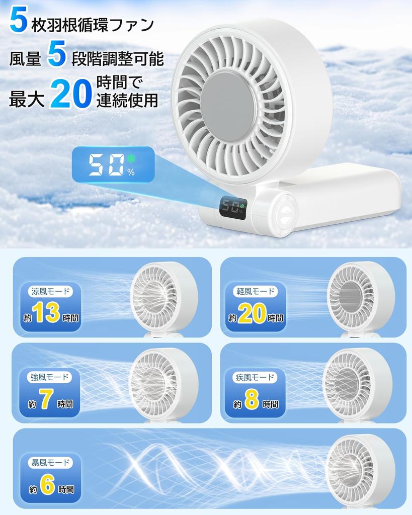 BALIN Z35 Handheld Fan Instant Cooling with Powerful Portable Fan with Cooling Quiet Up to 20 Hours of Continuous Handheld Desktop Mini Fast