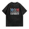 Mom of the Birthday Cowboy Western Matching T Shirt Vintage Washed Versatile Stretched Stylish Breathable Comfortable Graphic