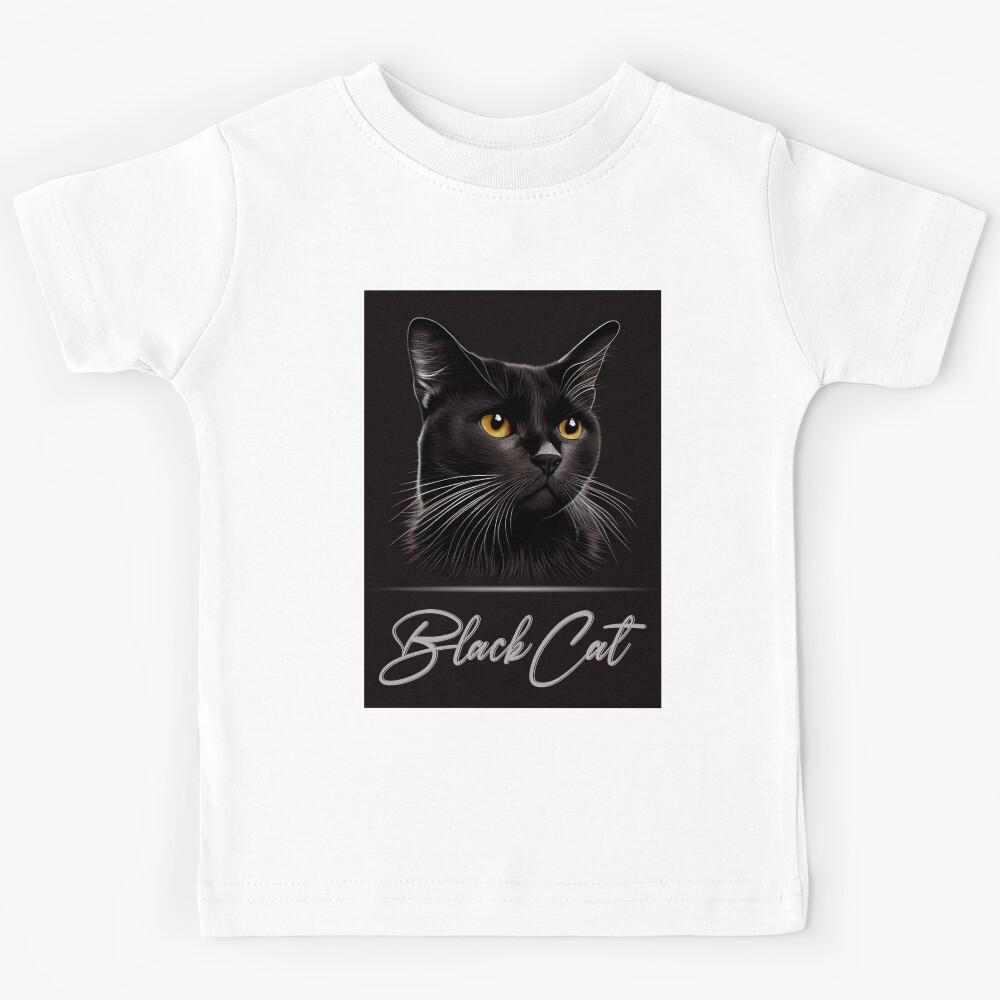 Black Cat Portrait Kids T-Shirt 170