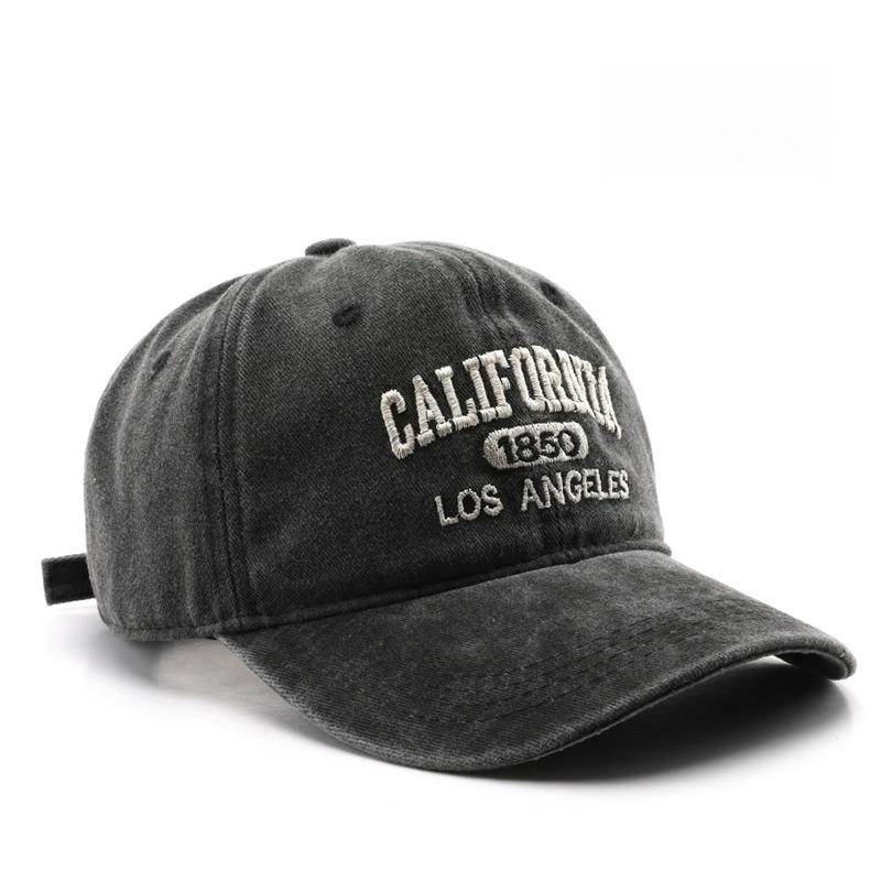 Gorra de béisbol retro vintage de algodón para hombre y mujer, con letras bordadas en mezclilla, de algodón, suave, informal, unisex.