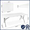 [15] Large foldable garden catering table in a suitcase, white, 180 cm D1153